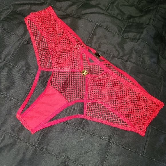 Victoria's secret red fishnet sexy pantie L - Picture 2 of 2